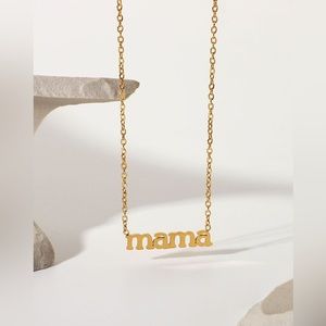 MAMA Letter Chain Necklace Gold Plated